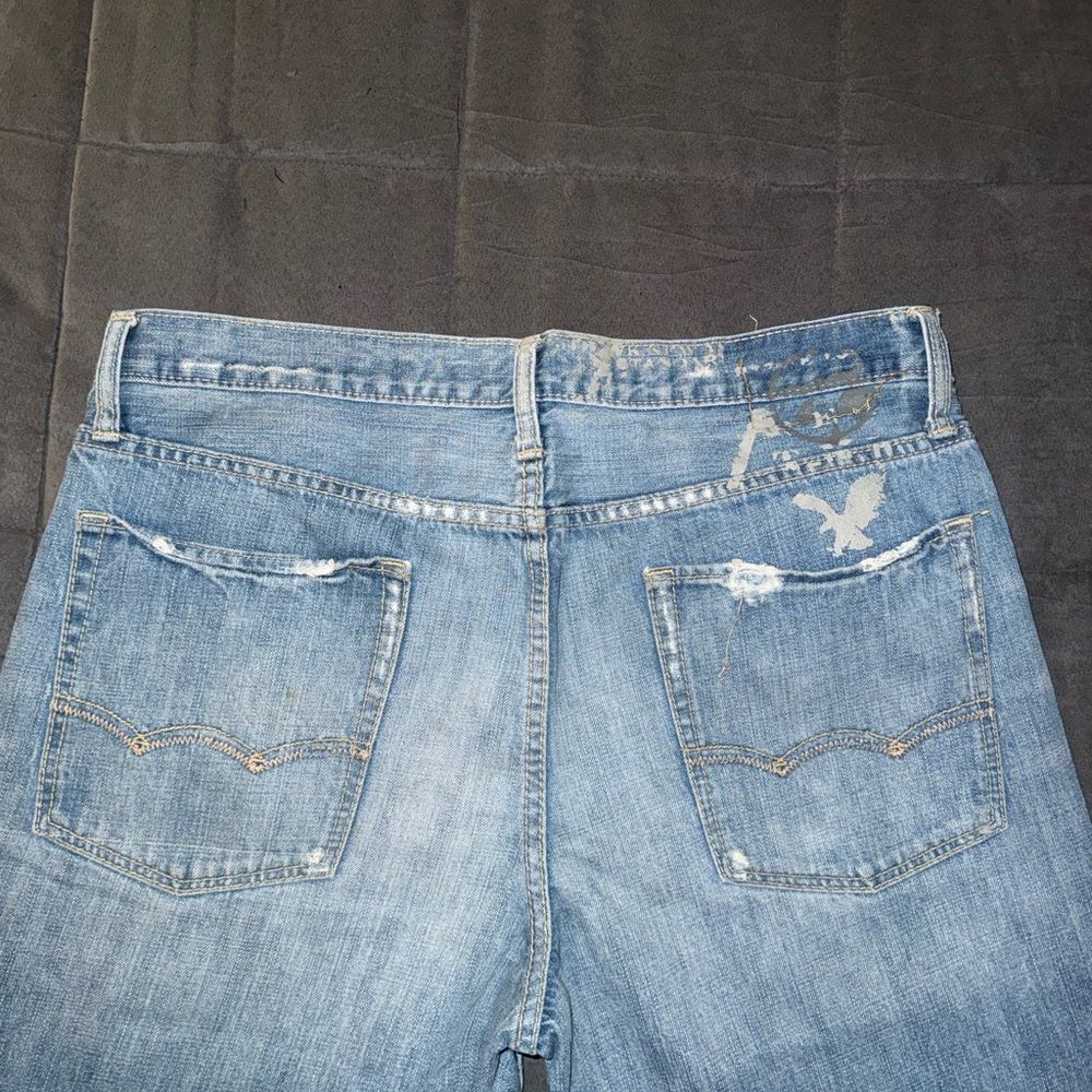 American Eagle Outfitters Premium  Light Blue Relaxed Bootcut Men's Jeans 34 - Picture 9 of 10